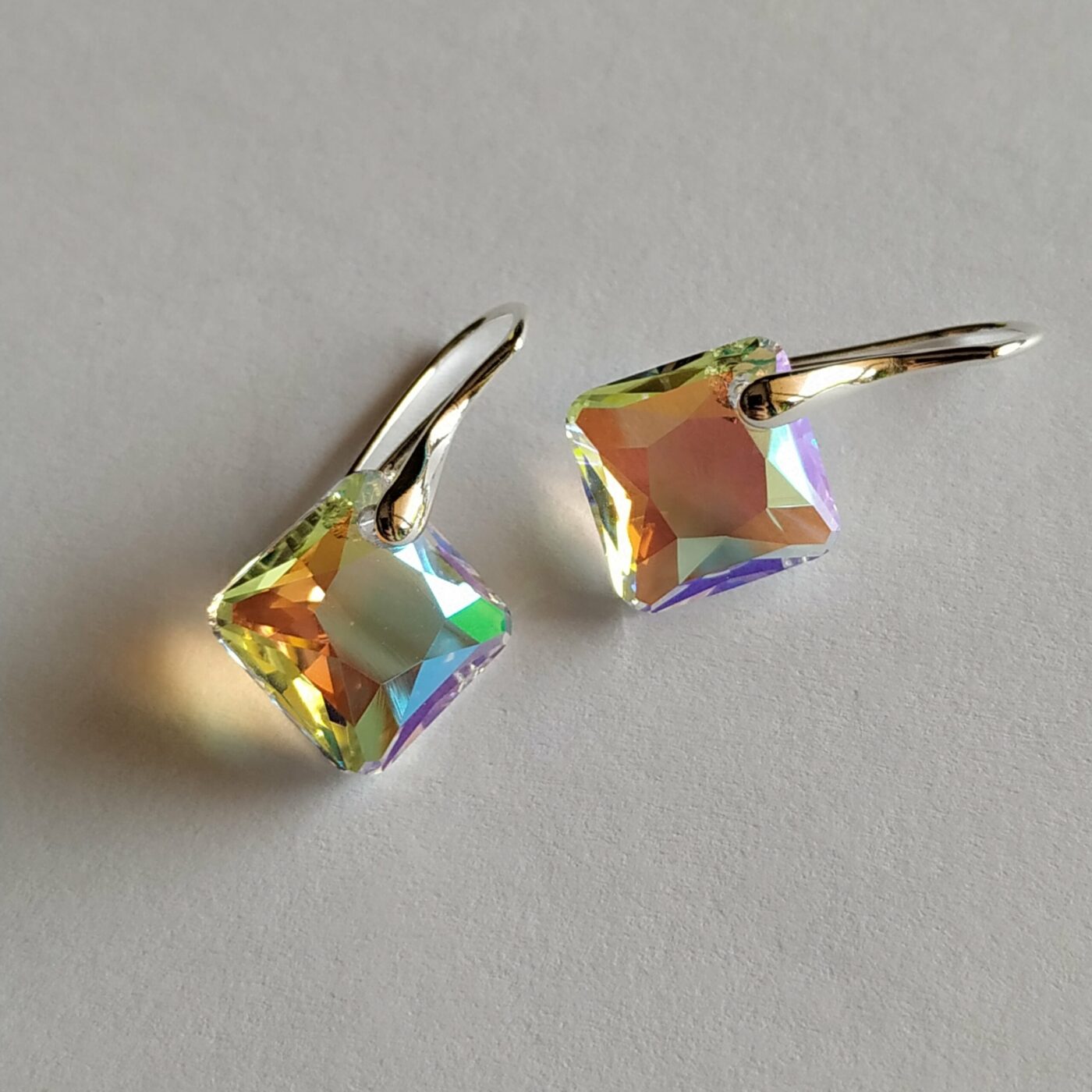 Pendientes Princess Cut Blue Aurora Boreal Gancho - Imagen 3