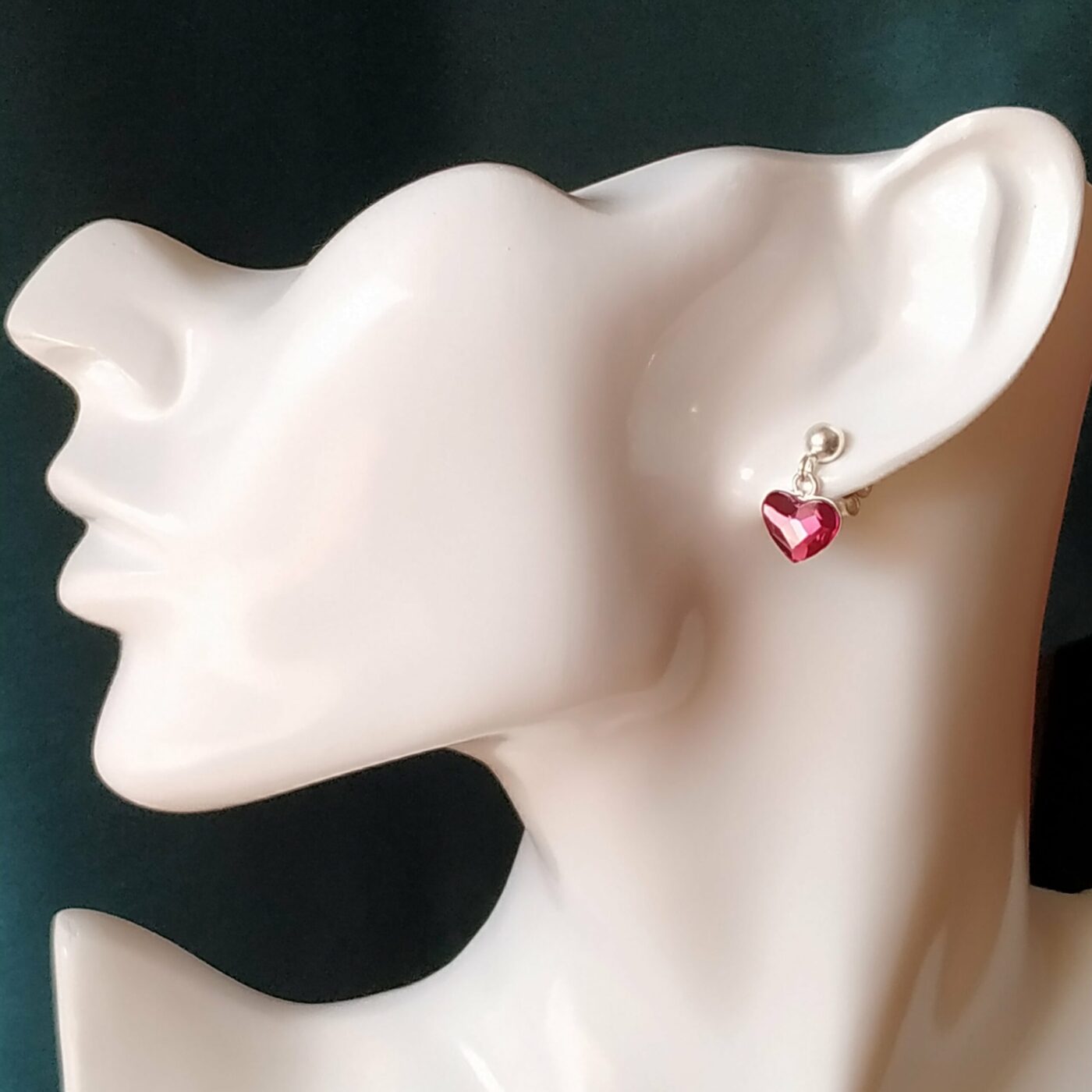 Conjunto Corazon Plano Colgante Fuchsia - Imagen 3
