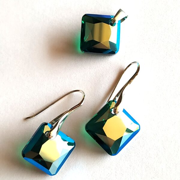 Conjunto Princess Cut Emerald Shimer Gancho