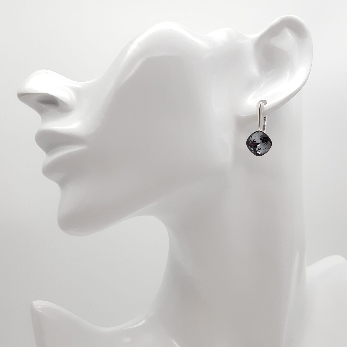 Pendientes Cuadrado Silver Night - Imagen 3