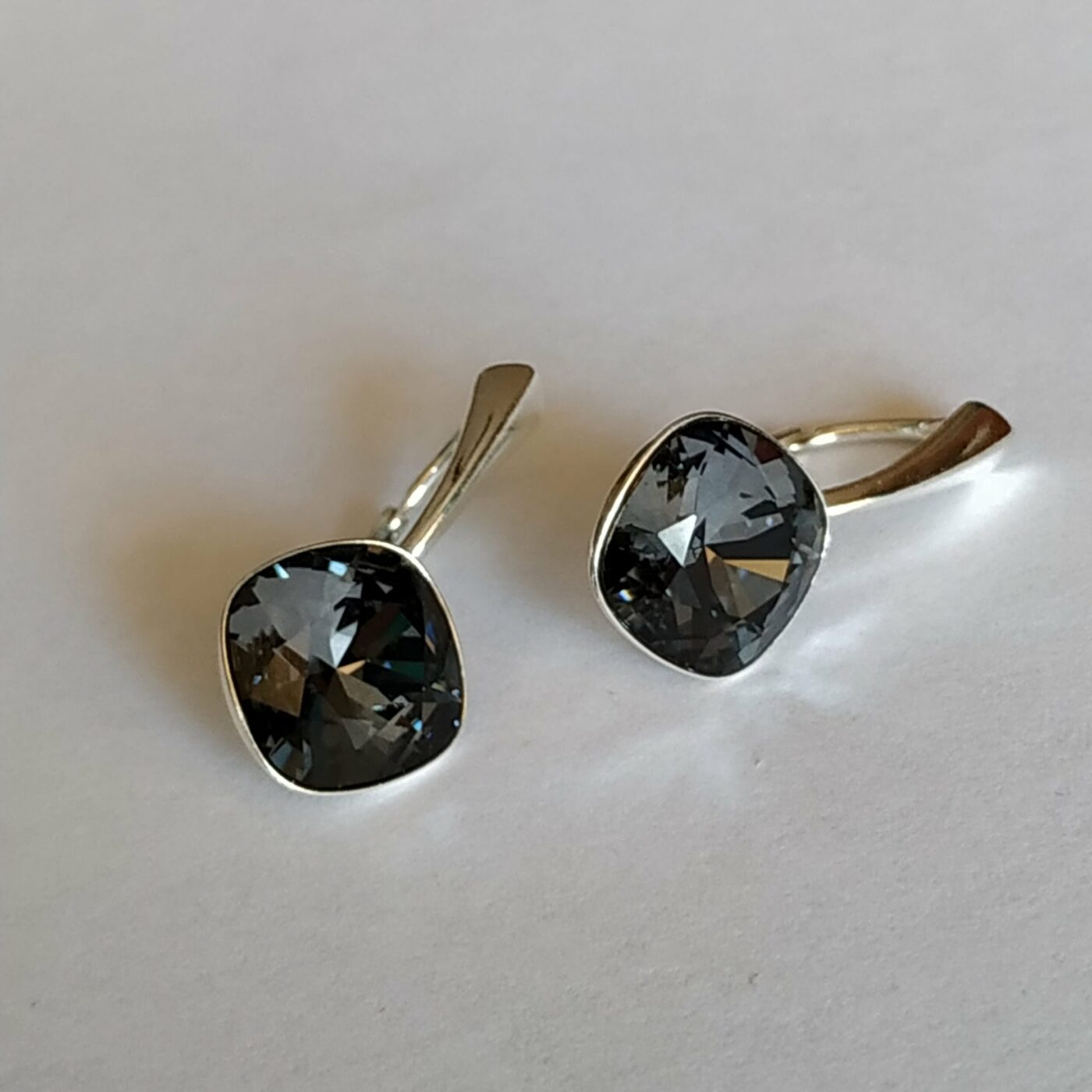 Pendientes Cuadrado Silver Night - Imagen 2