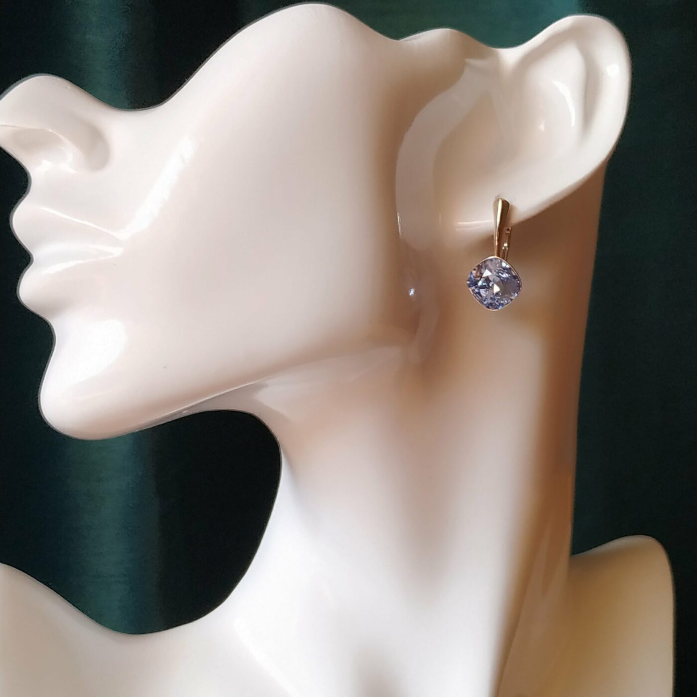 Pendientes Cuadrado Light Sapphire - Imagen 2