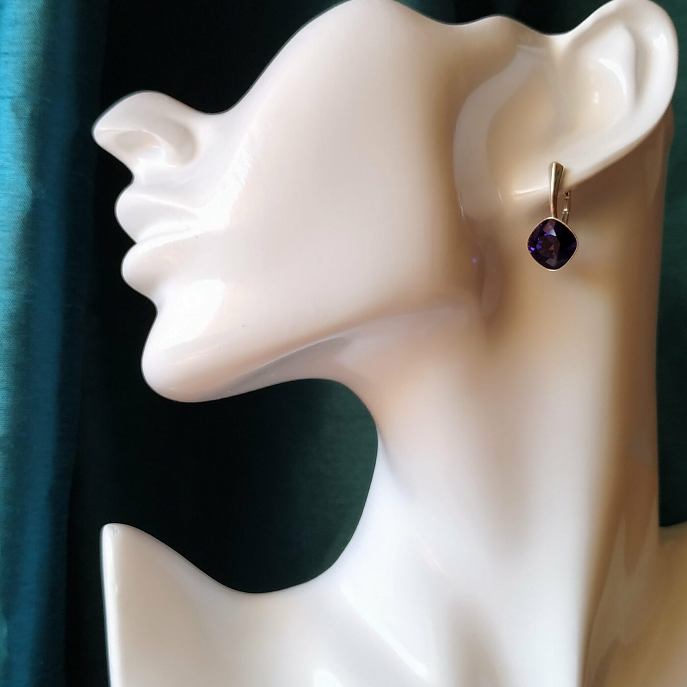 Pendientes Cuadrado Purple Velvet - Imagen 2