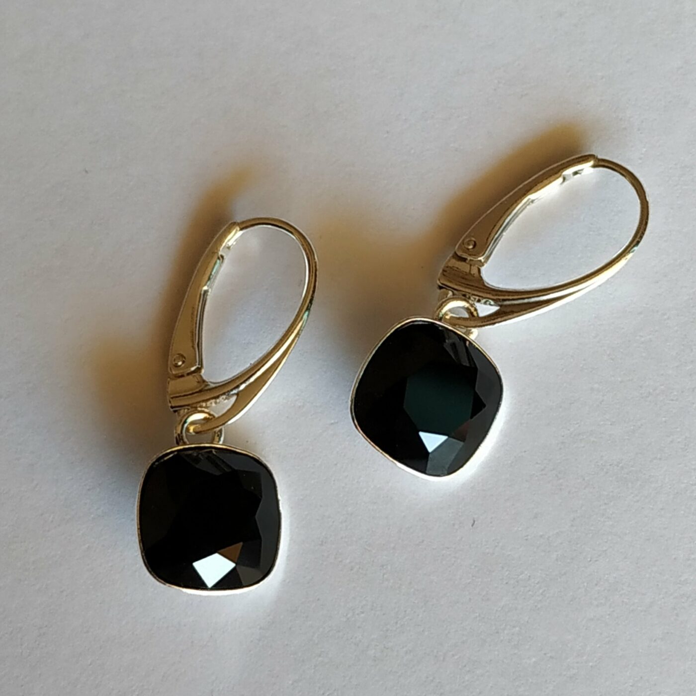 Pendientes Cuadrado Colgante Jet - Imagen 3