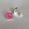 Pendientes Cuadrado Presion Peony Pink - Imagen 2