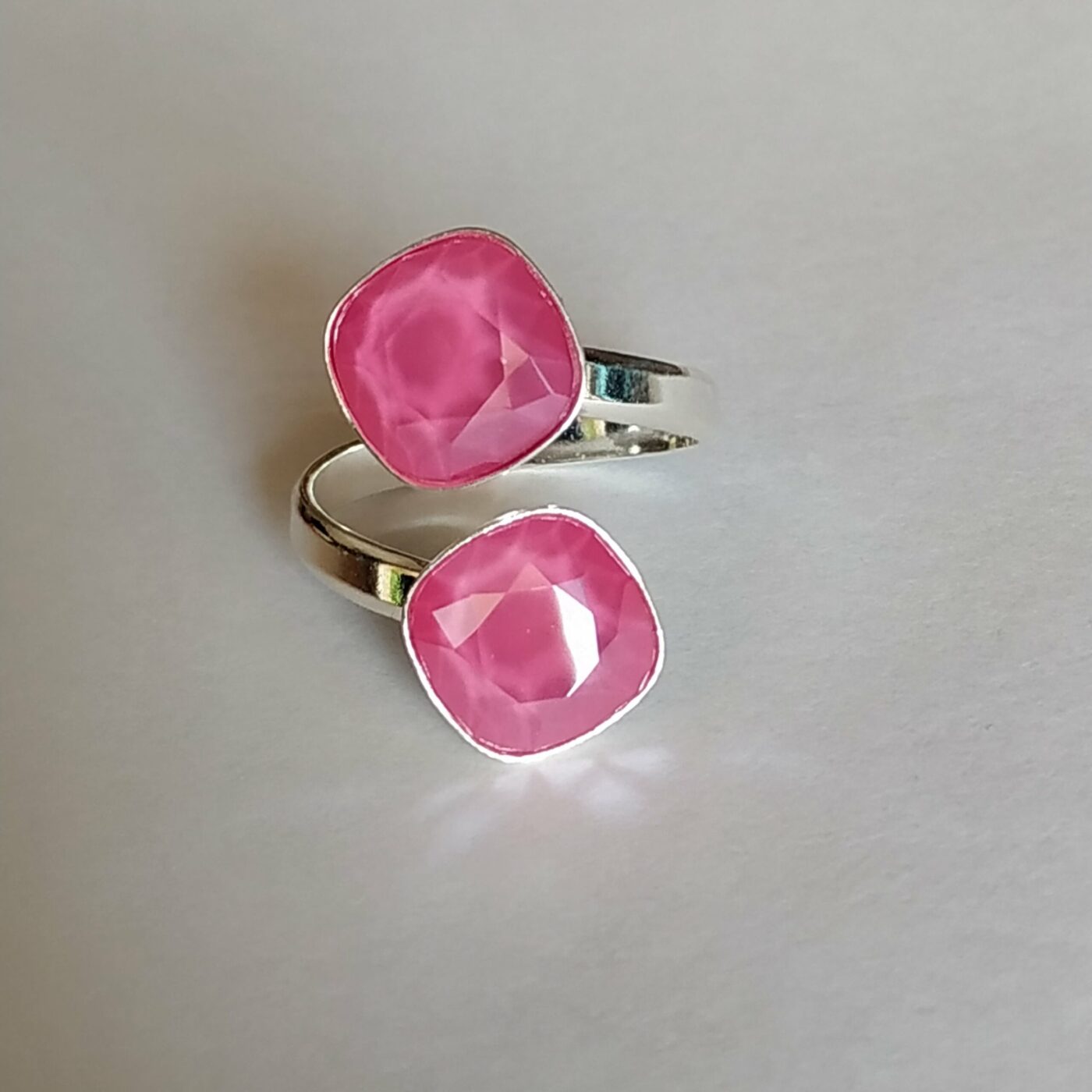 Anillo Cuadrados Peony Pink