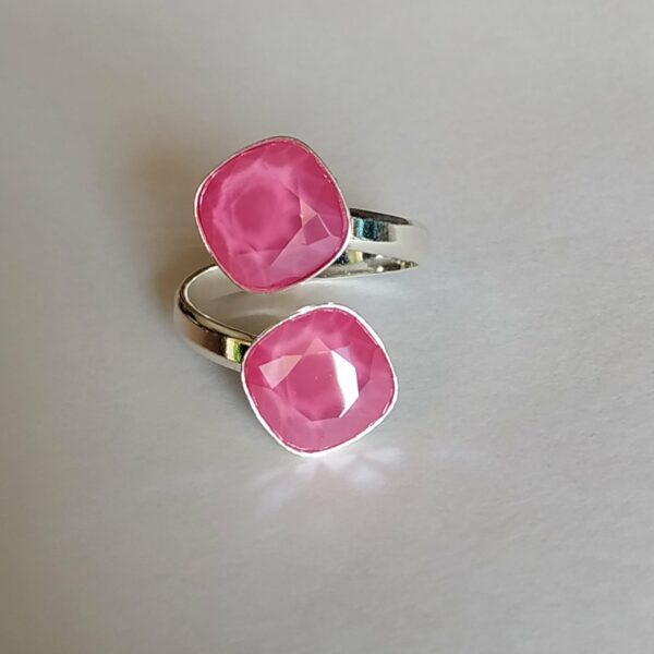 Anillo Cuadrados Peony Pink