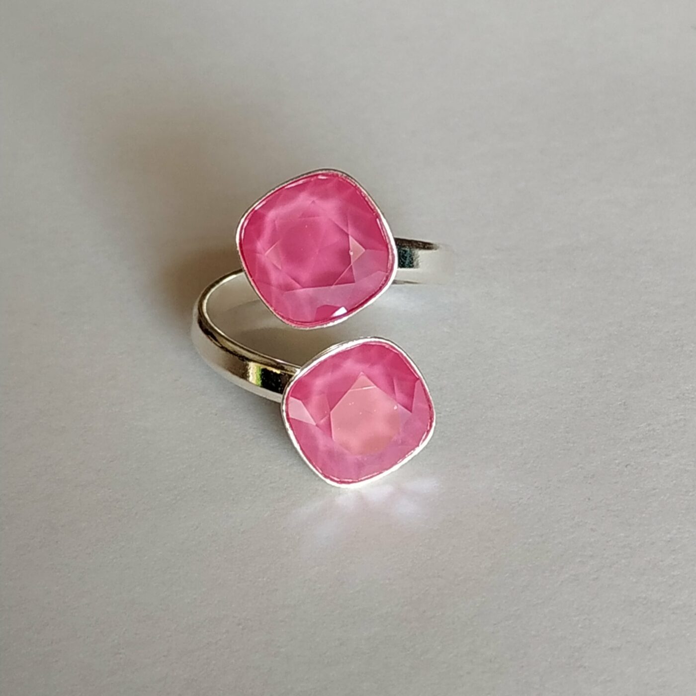 Anillo Cuadrados Peony Pink - Imagen 2