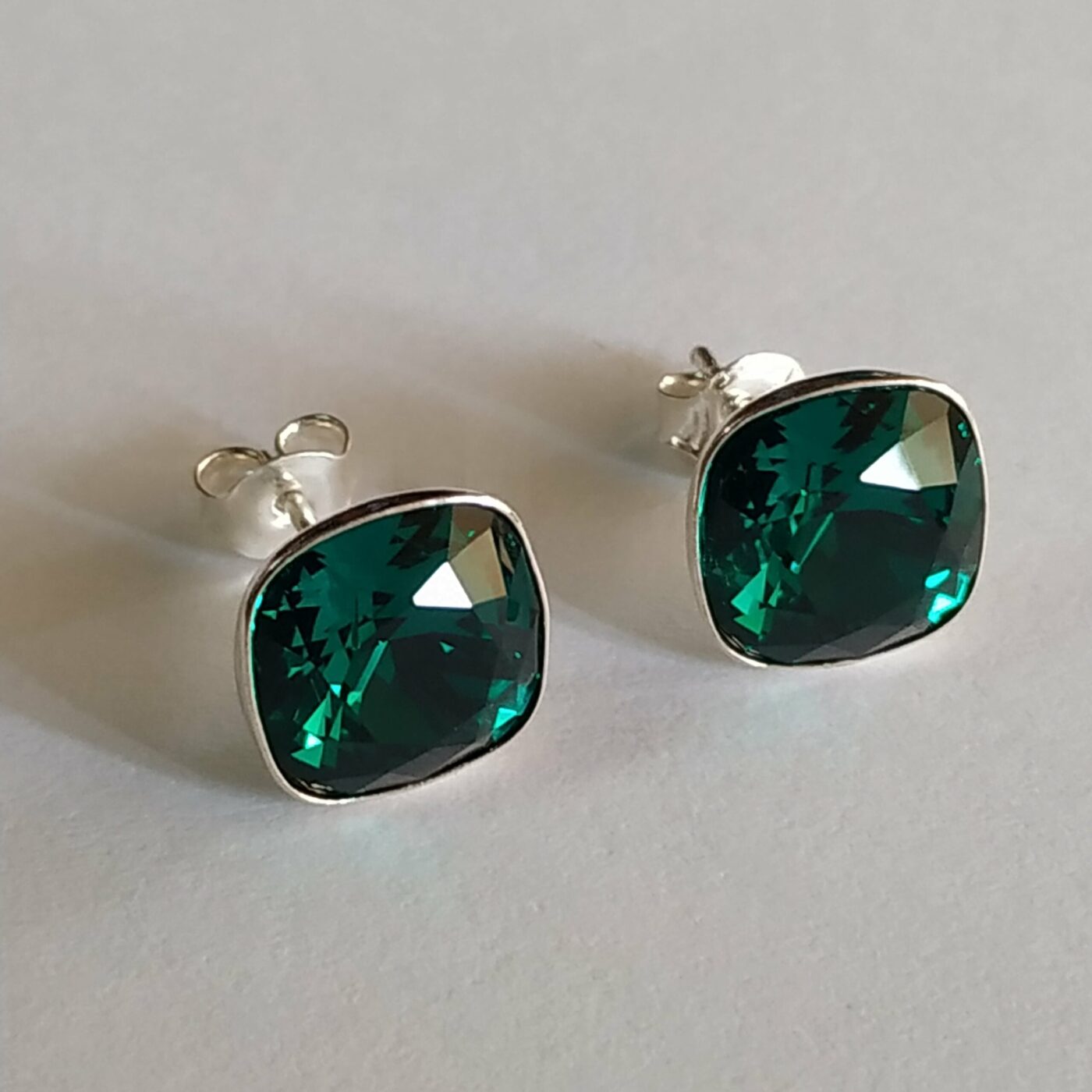 Pendientes Cuadrado Presion Emerald - Imagen 2
