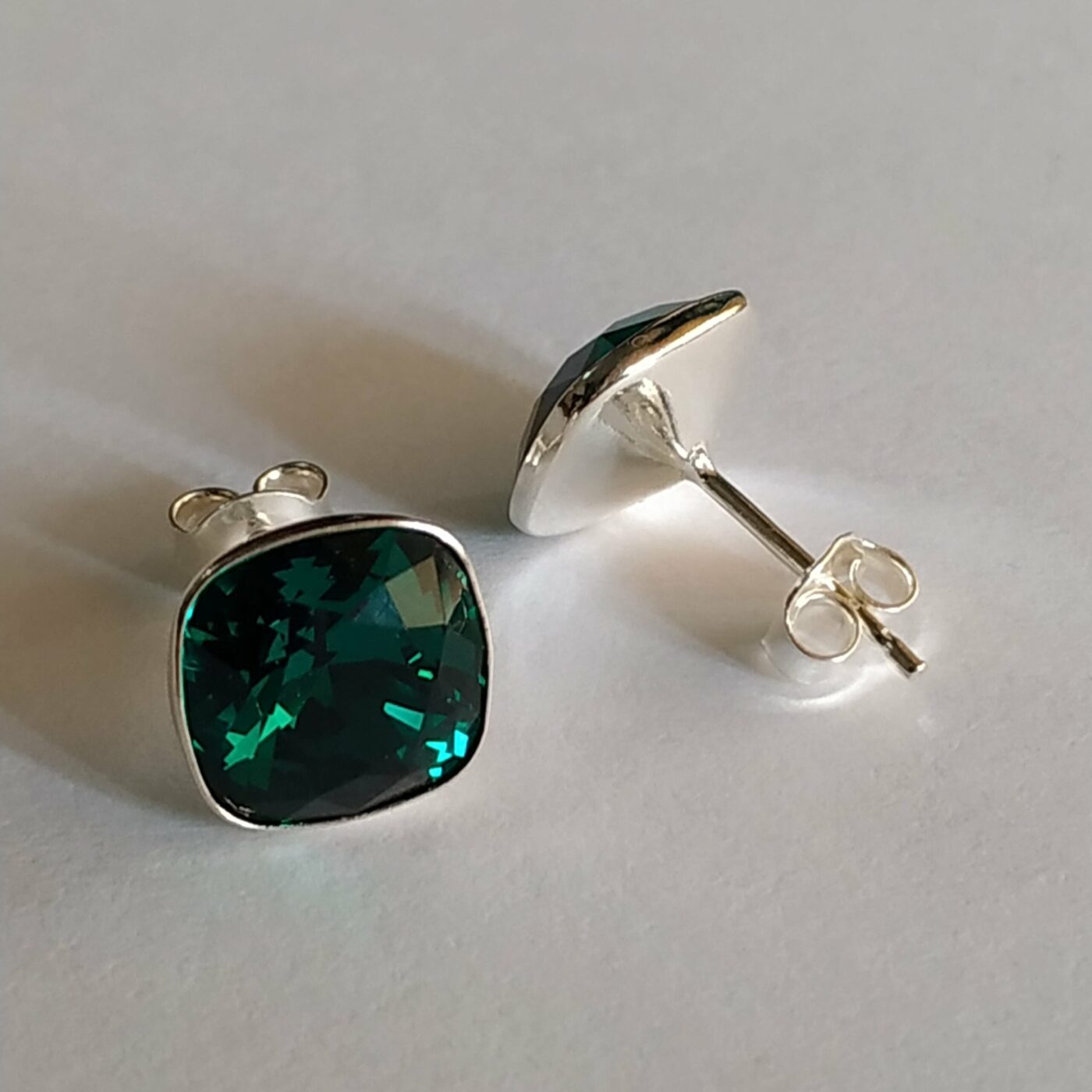 Pendientes Cuadrado Presion Emerald - Imagen 3