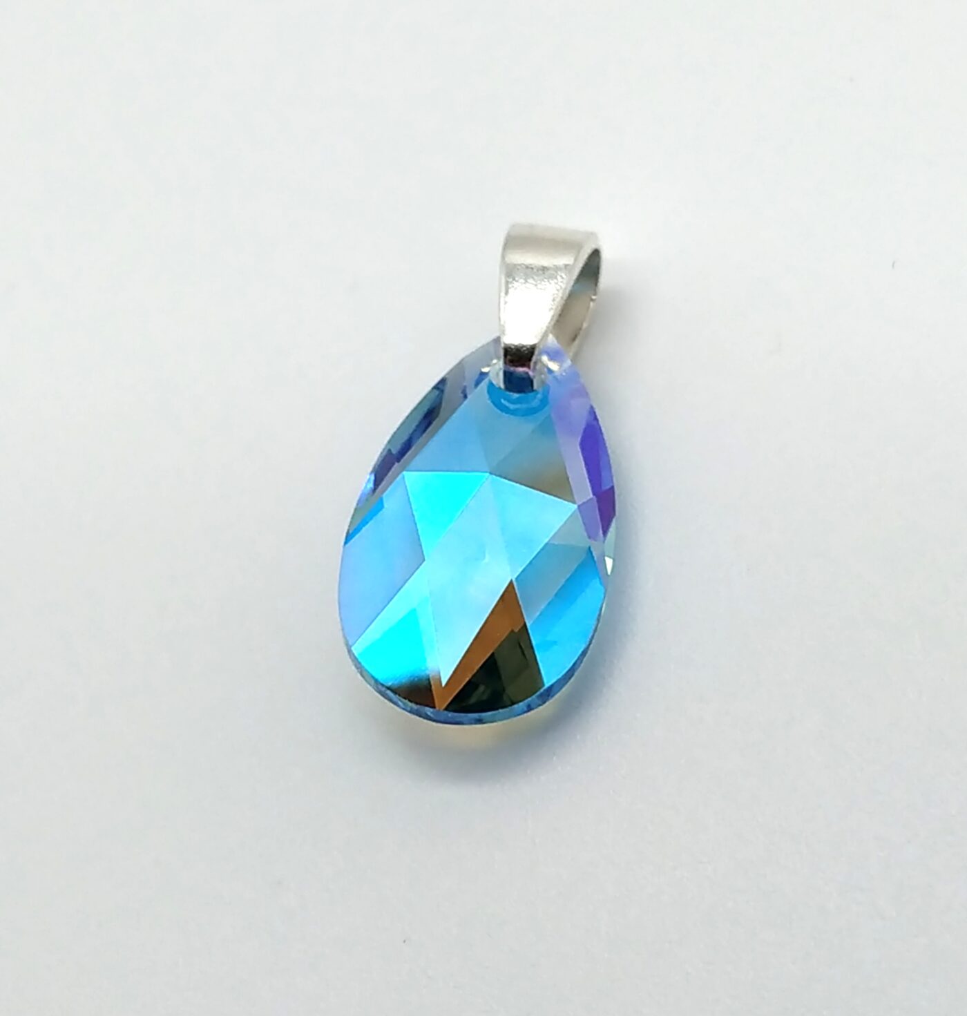 Colgante Lagrima Aquamarine Blue Aurora Boreale 16
