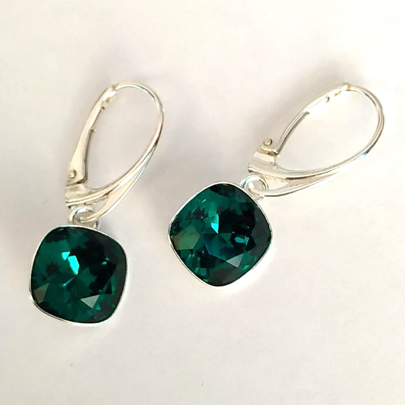 Pendientes Cuadrado Colgante Emerald