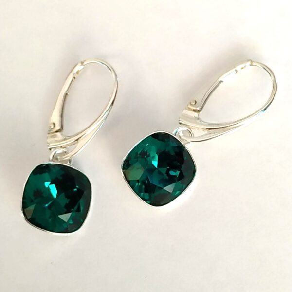 Pendientes Cuadrado Colgante Emerald