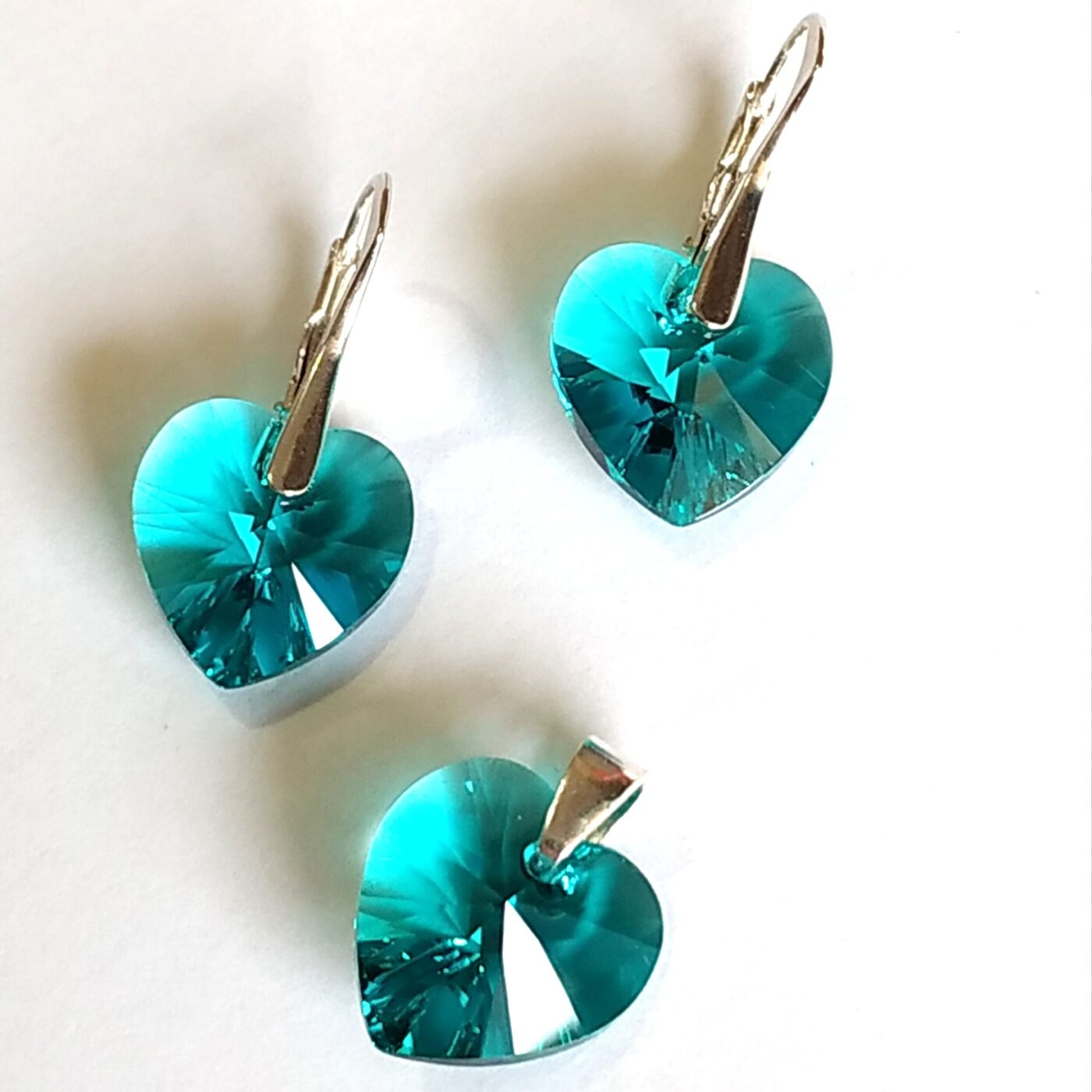 Conjunto Corazon Blue Zircon