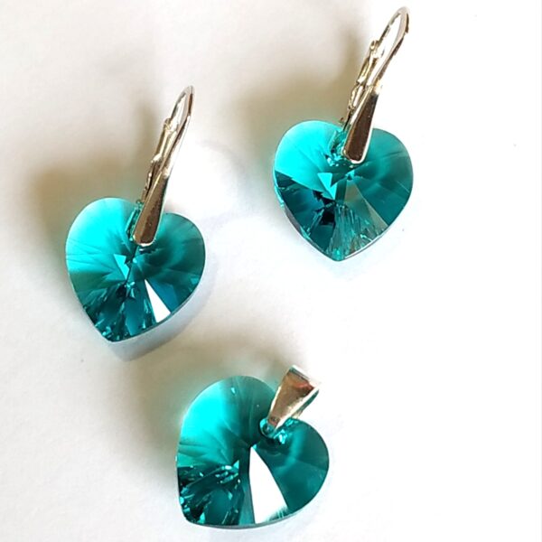 Conjunto Corazon Blue Zircon