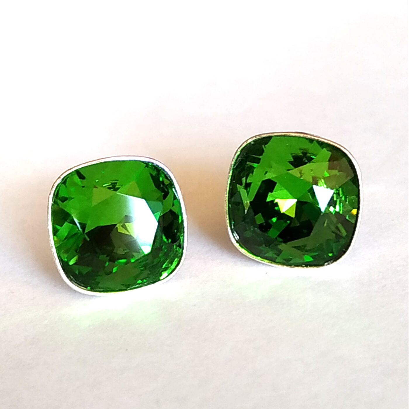 Pendientes Cuadrado Presion Fern Green