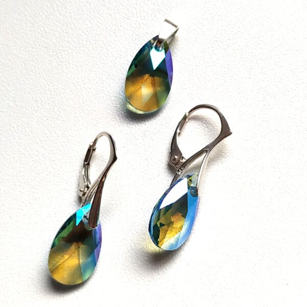 Conjunto Lagrima Aquamarine Blue Aurora Boreale 16