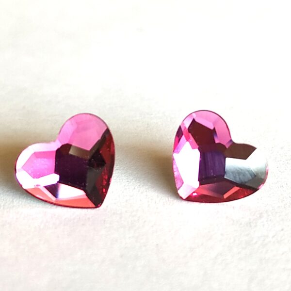 Pendientes Corazon Plano Fuchsia