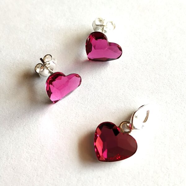Conjunto Corazon Plano Fuchsia