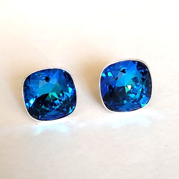 Pendientes Cuadrado Presion Bermuda Blue