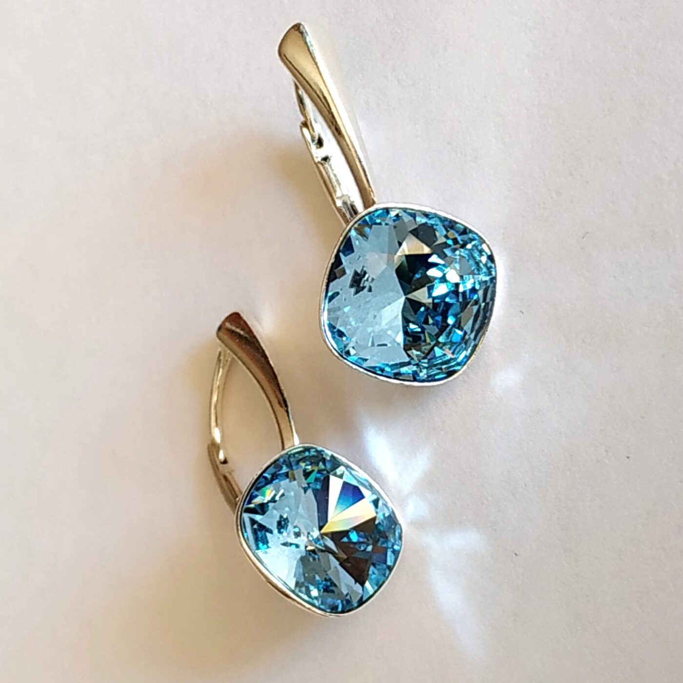 Pendientes Cuadrado Aquamarine
