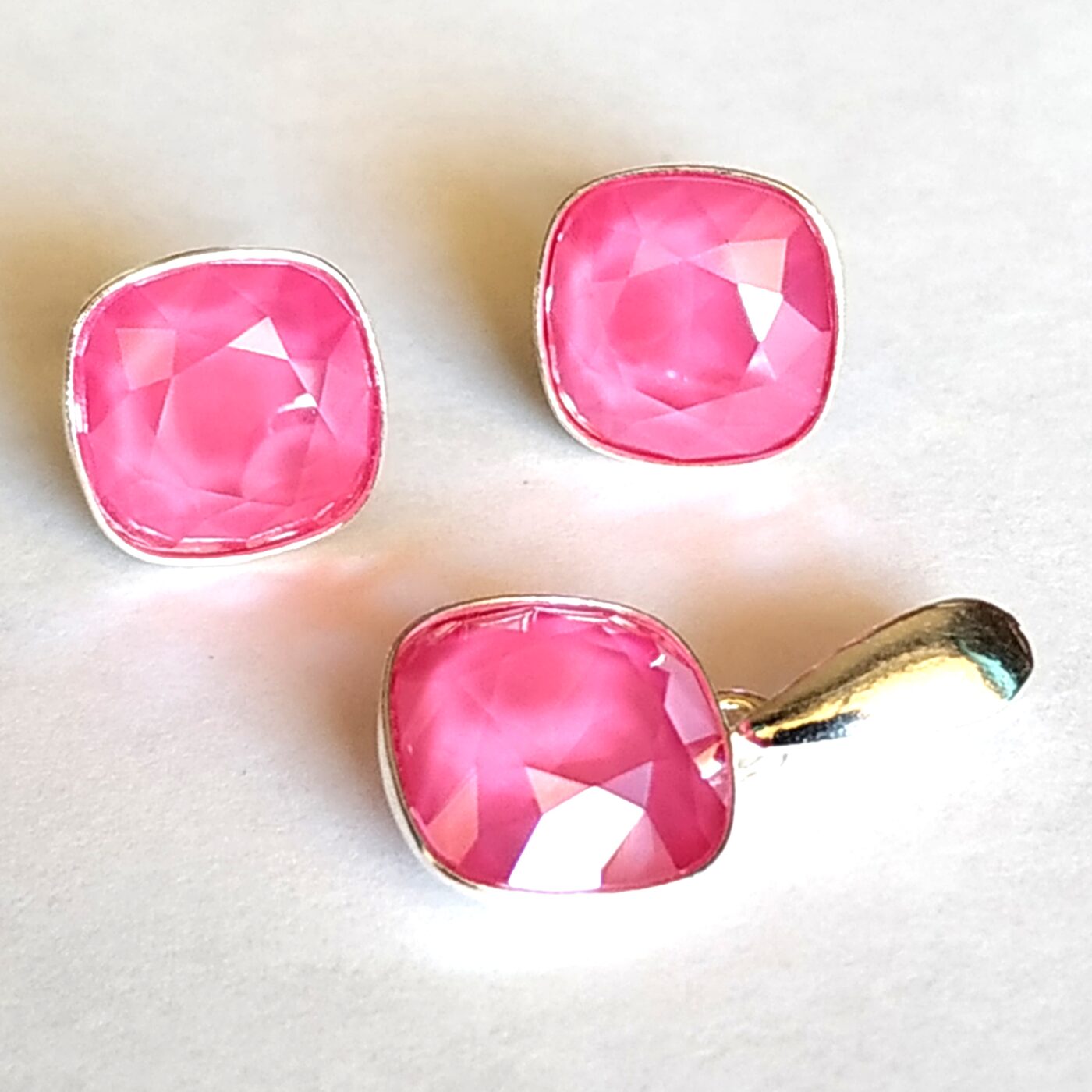 Conjunto Cuadrado Presion Peony Pink