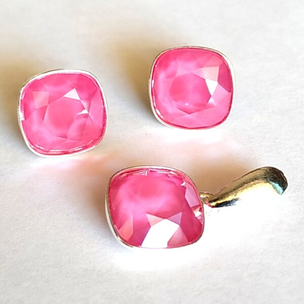 Conjunto Cuadrado Presion Peony Pink
