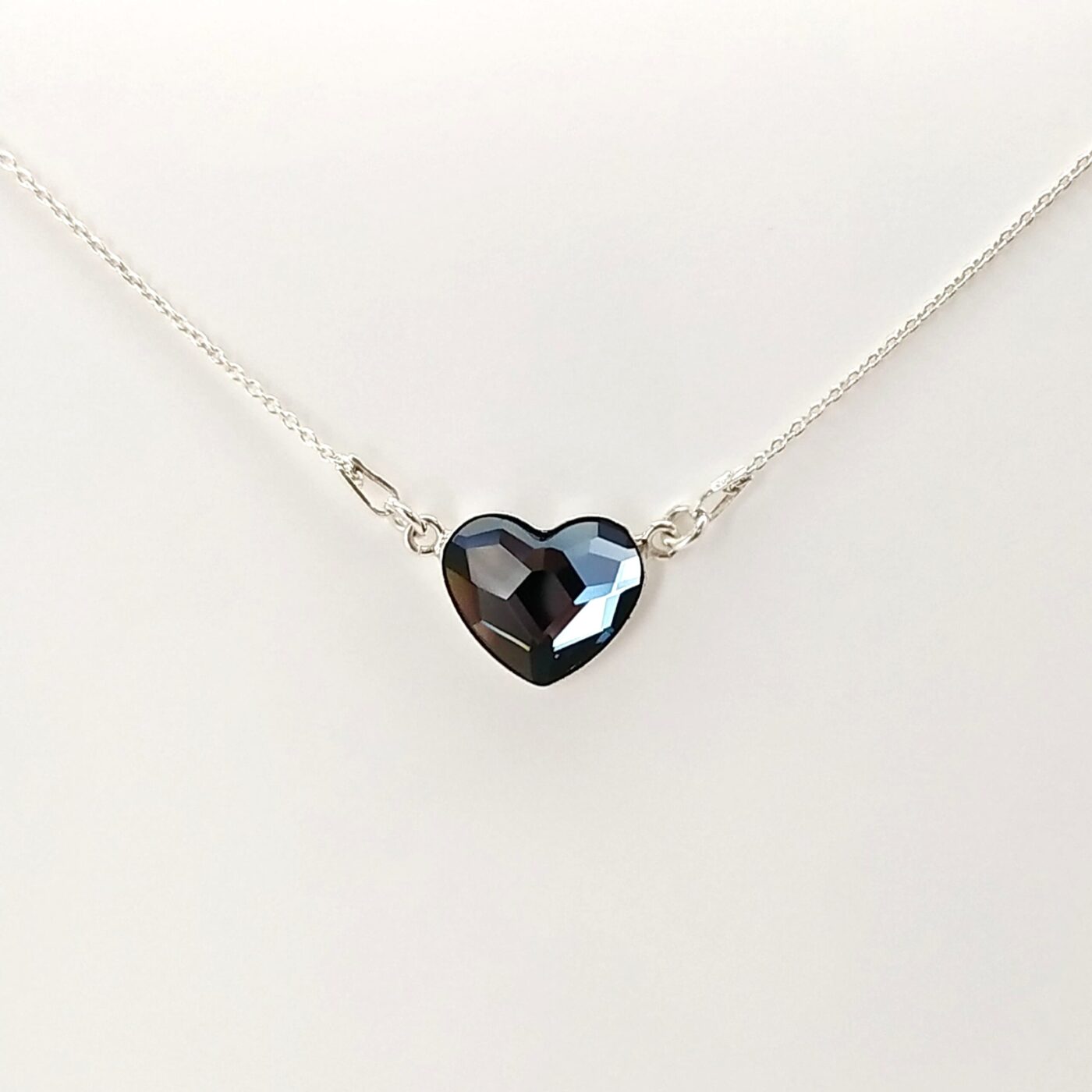 Collar Corazon Plano Denim Blue