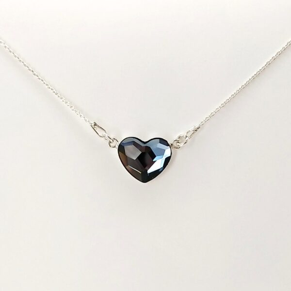 Collar Corazon Plano Denim Blue