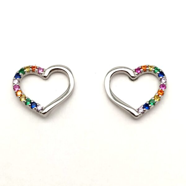 Pendientes Corazon Circonitas Multicolores