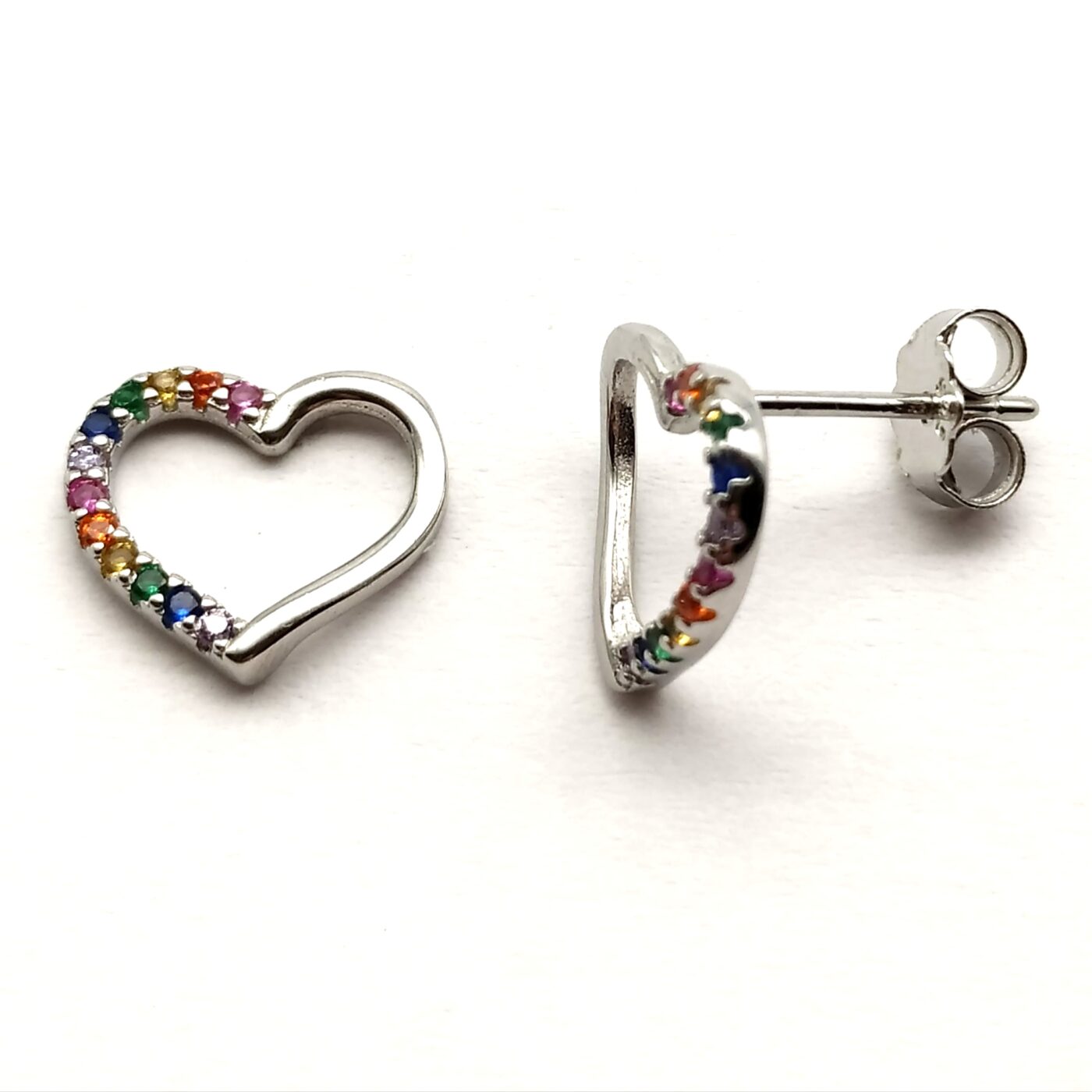 Pendientes Corazon Circonitas Multicolores - Imagen 2