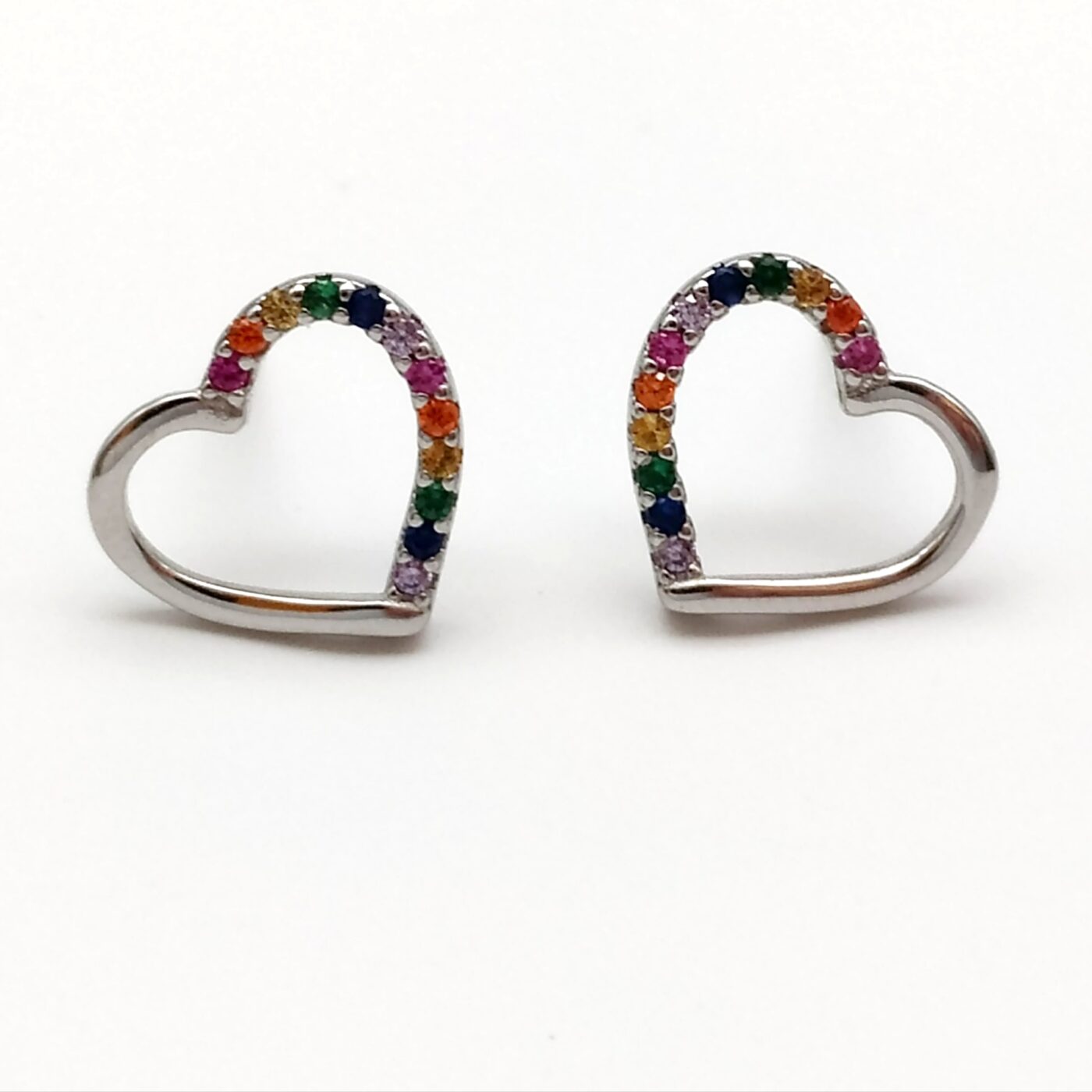 Pendientes Corazon Circonitas Multicolores - Imagen 3