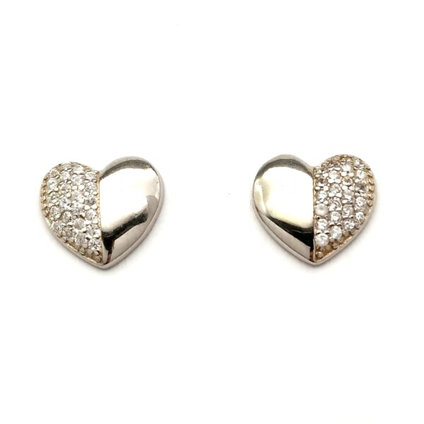 Pendientes Corazon Plata Circonitas Crystal