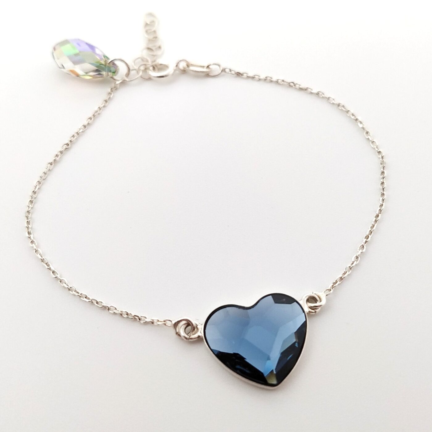 Pulsera Corazon Plano Denim Blue