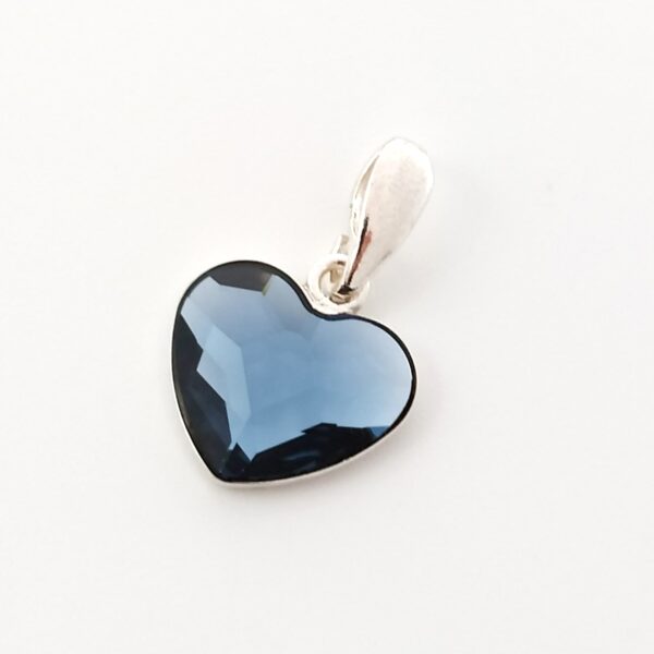 Colgante Corazon Plano Denim Blue
