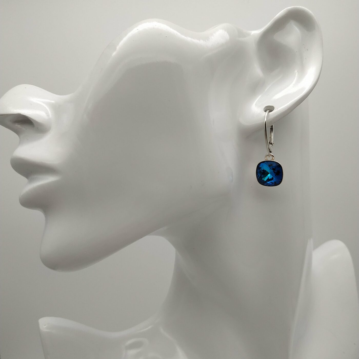Pendientes Cuadrado Colgante Bermuda Blue - Imagen 2